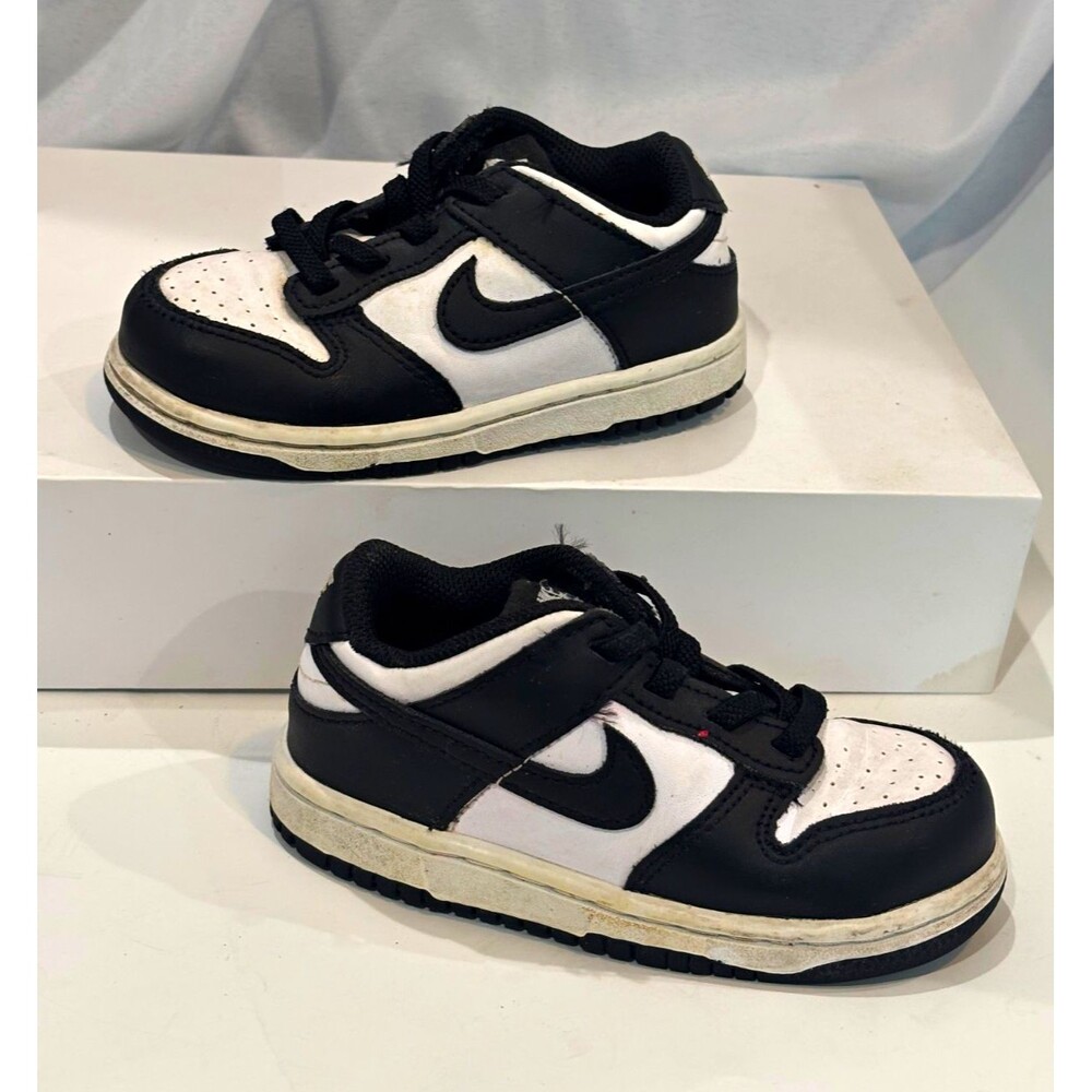 Nike Dunk Low Kids Toddler Size 8C Black White Panda Sneakers Shoes